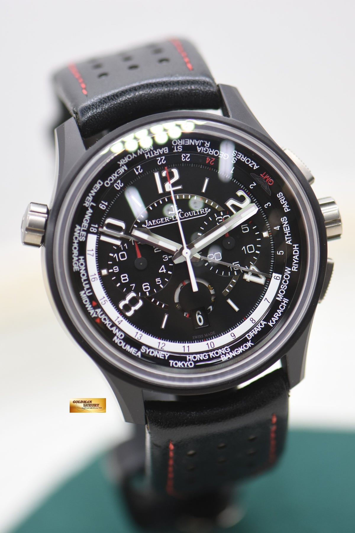 JLC AMVOX5 WORLDTIME CHRONOGRAPH 44mm CERMET ASTON MARTIN LIMITED EDITION OF 500pcs Q193A470 (LNIB)