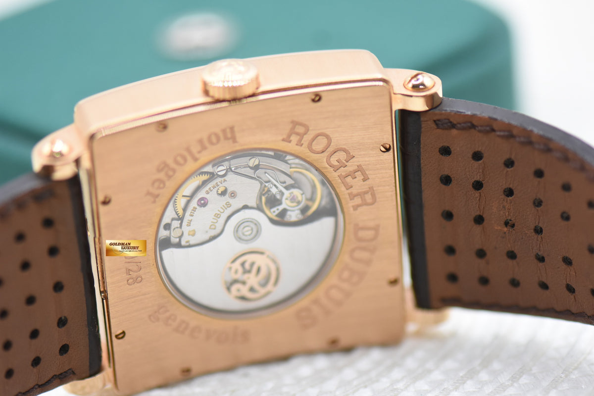 ROGER DUBUIS GOLDEN SQUARE PERPETUAL CALENDAR ROSE GOLD AUTOMATIC G40-5739-5 (MINT-RARE) LIMITED EDITION OF 28pcs