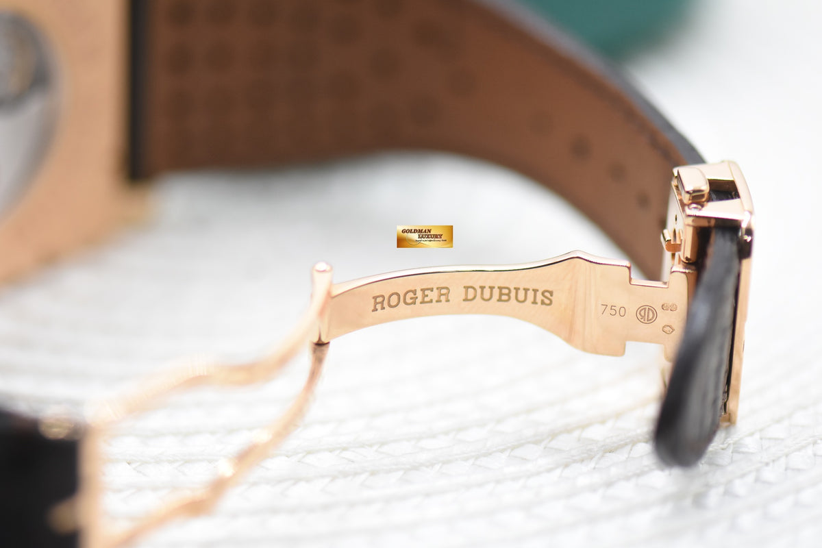 ROGER DUBUIS GOLDEN SQUARE PERPETUAL CALENDAR ROSE GOLD AUTOMATIC G40-5739-5 (MINT-RARE) LIMITED EDITION OF 28pcs