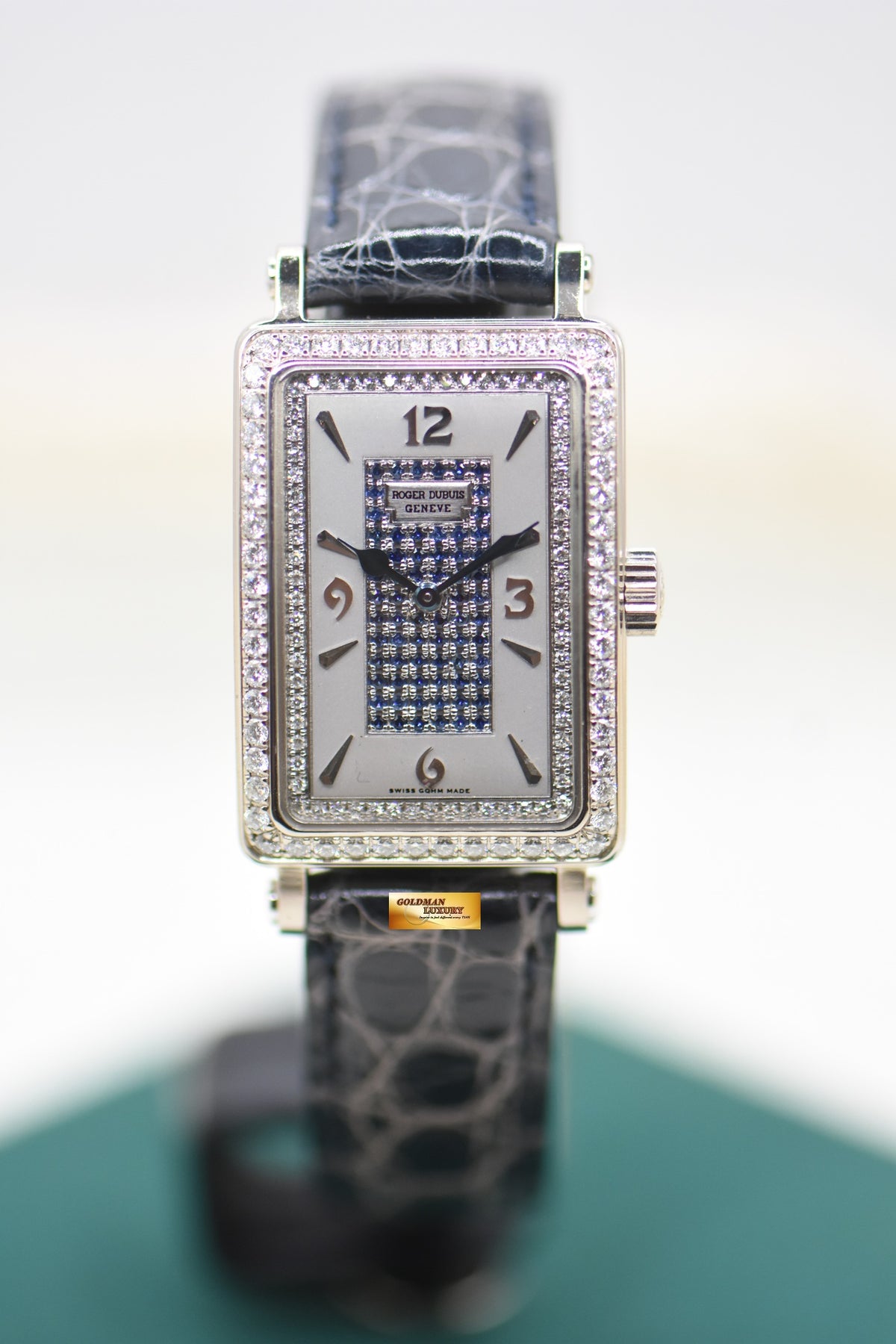 ROGER DUBUIS MUCH MORE LADIES WHITE GOLD DIAMOND & SAPPHIRE DIAL MANUAL M22-180SD (MINT)