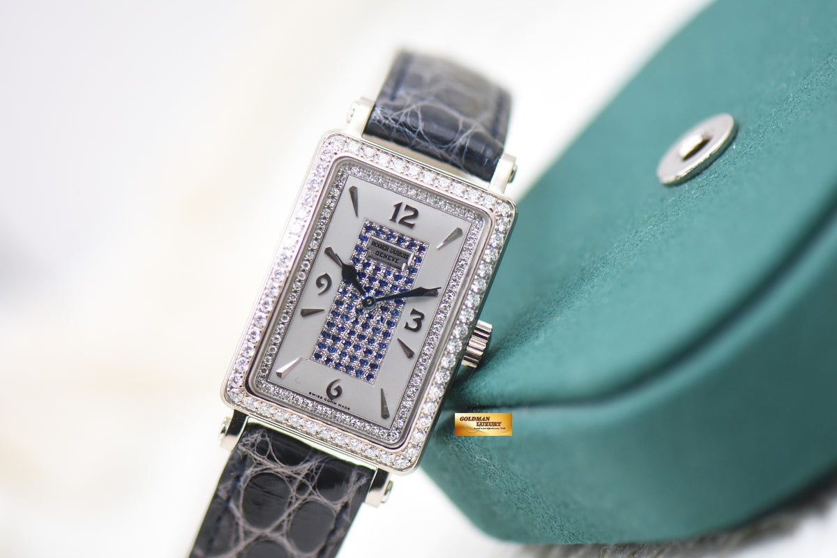 ROGER DUBUIS MUCH MORE LADIES WHITE GOLD DIAMOND & SAPPHIRE DIAL MANUAL M22-180SD (MINT)