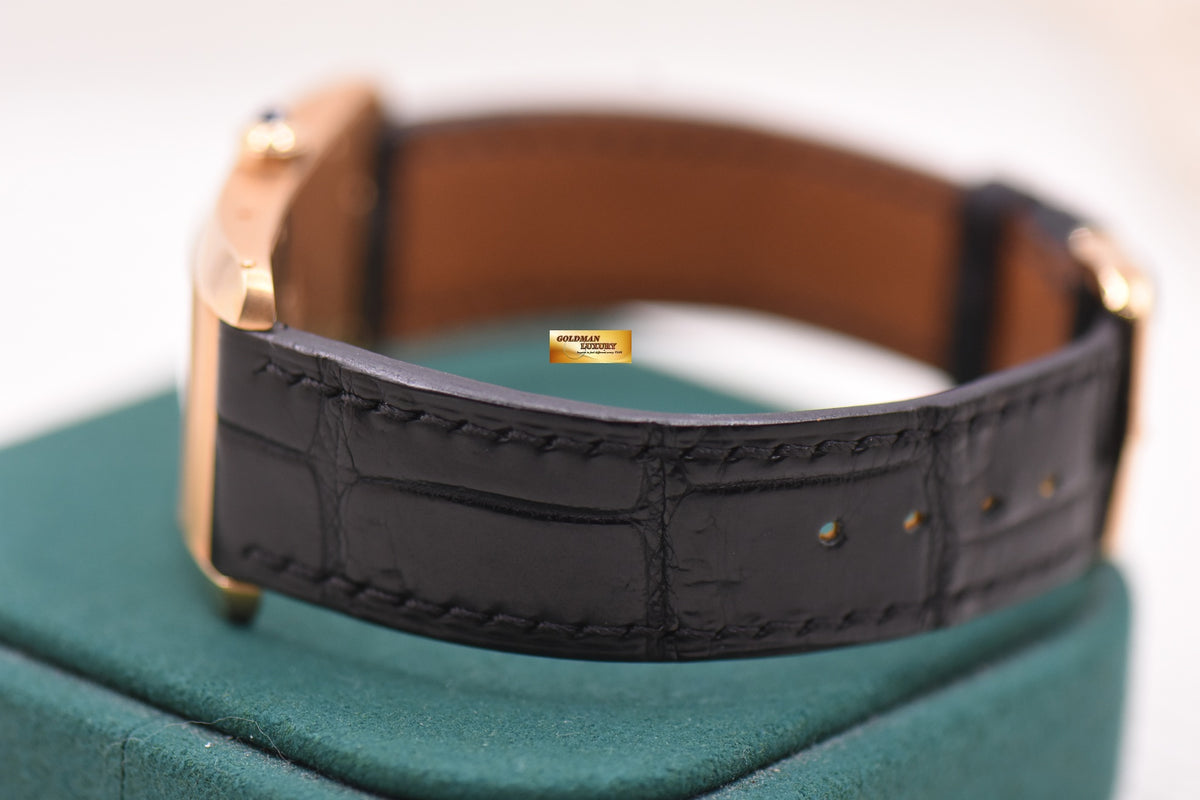 CARTIER TANK AMERICAINE LARGE PRE CPCP 18K YELLOW GOLD IN LEATHER STRAP MANUAL WINDING 1735/1 (MINT)