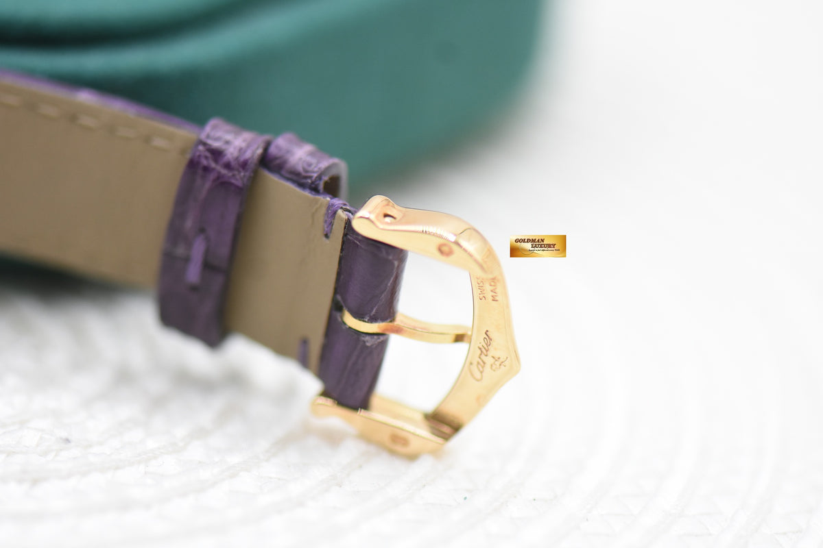 CARTIER PASHA CLASSIQUE DIAMOND GRID 32mm LADIES YELLOW GOLD IN LEATHER STRAP AUTOMATIC WJ101356 (MINT)
