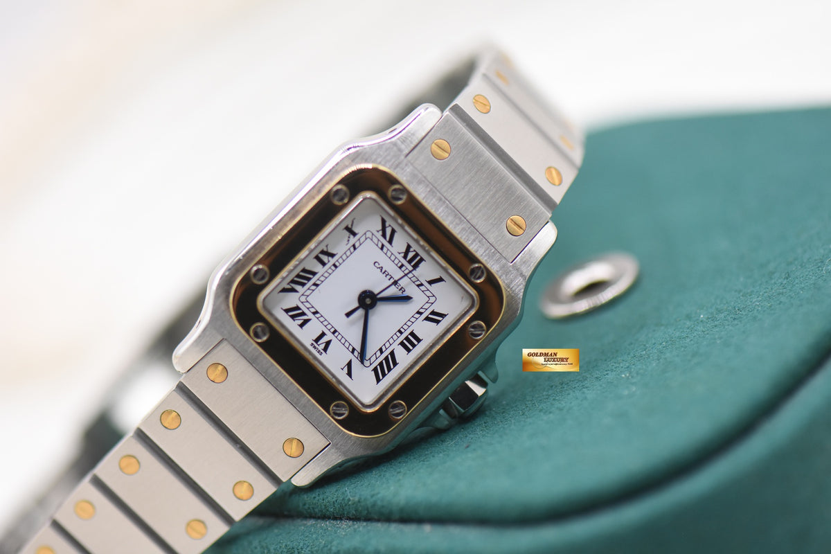 CARTIER SANTOS CARREE 24mm LADIES HALF-GOLD IN BRACELET AUTOMATIC 902 (MINT)