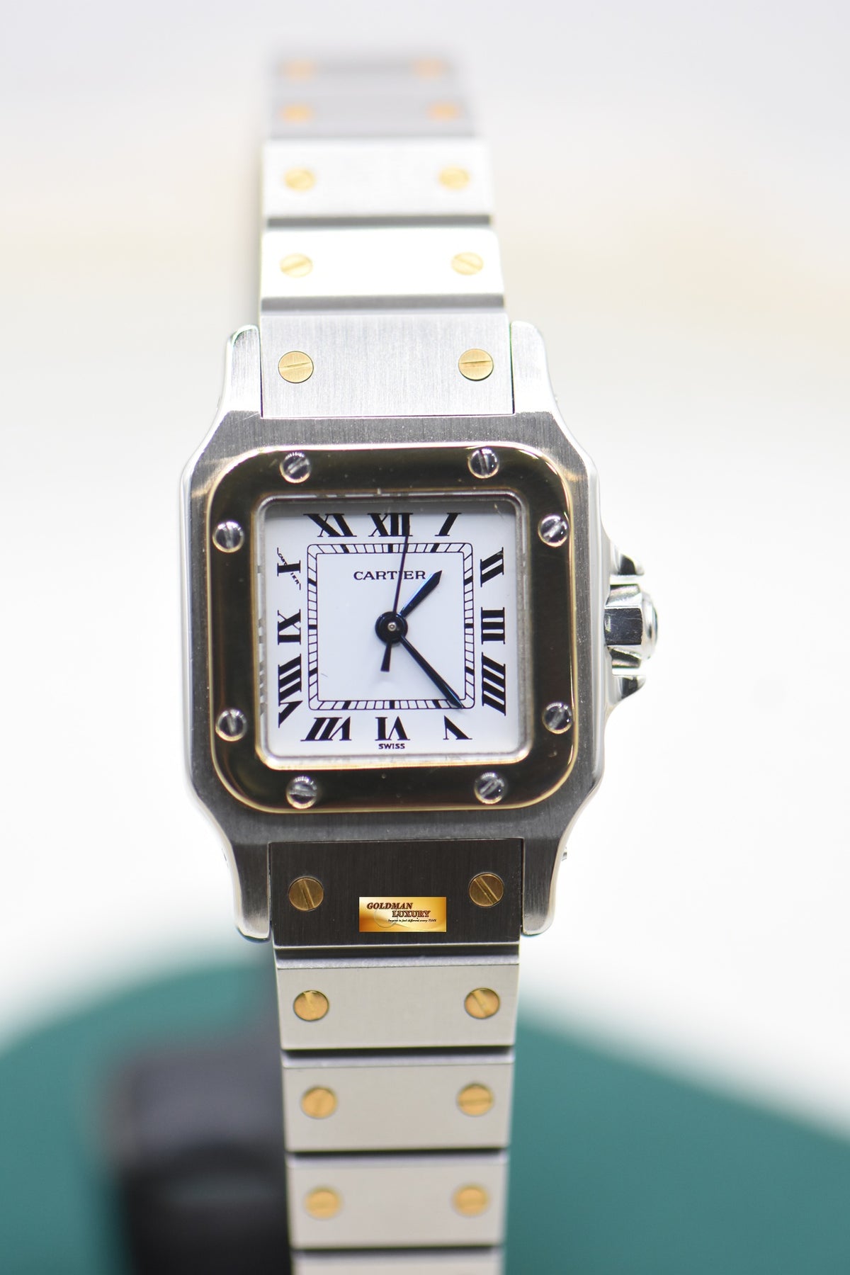 CARTIER SANTOS CARREE 24mm LADIES HALF-GOLD IN BRACELET AUTOMATIC 902 (MINT)