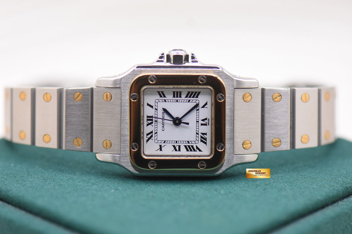 CARTIER SANTOS CARREE 24mm LADIES HALF-GOLD IN BRACELET AUTOMATIC 902 (MINT)