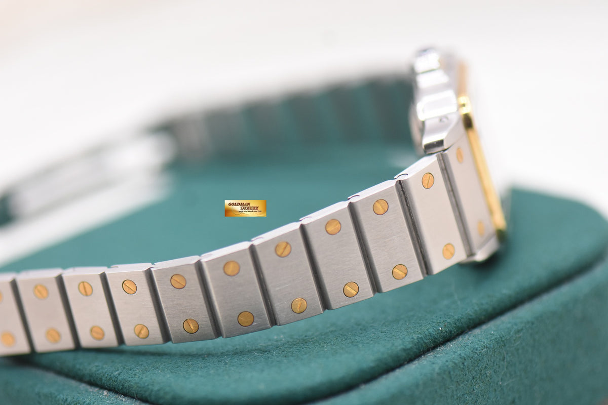 CARTIER SANTOS CARREE 24mm LADIES HALF-GOLD IN BRACELET AUTOMATIC 902 (MINT)