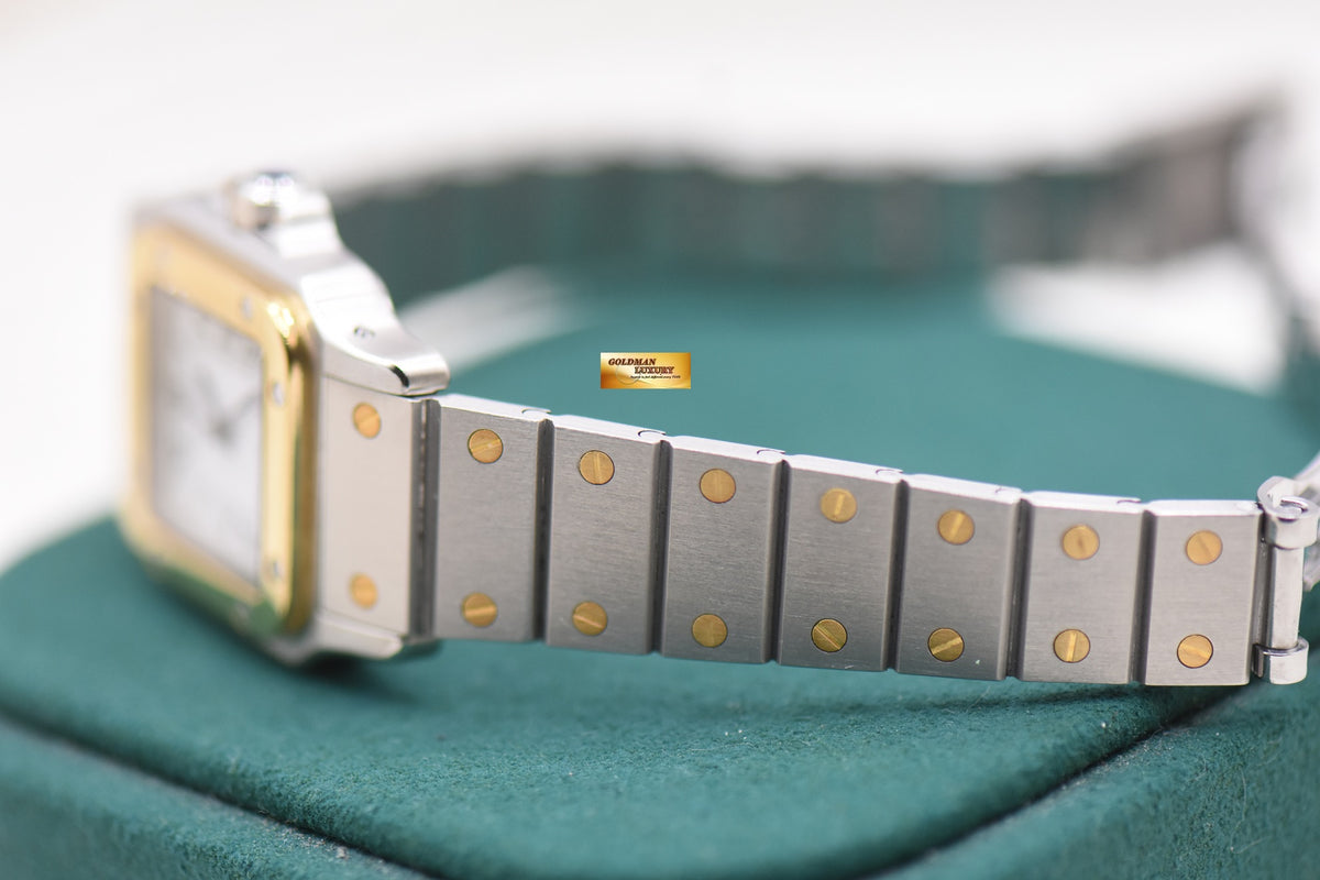 CARTIER SANTOS CARREE 24mm LADIES HALF-GOLD IN BRACELET AUTOMATIC 902 (MINT)