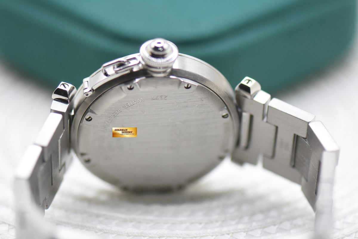 CARTIER PASHA C GMT MERIDIAN STEEL IN BRACELET AUTOMATIC W31029M7 (MINT)