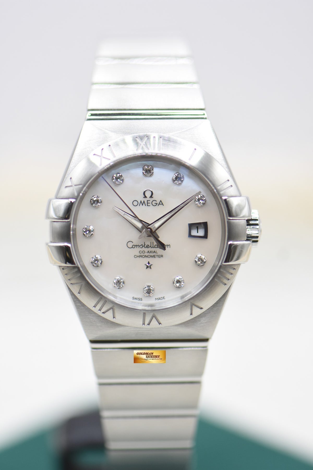 OMEGA CONSTELLATION 31mm STEEL MOP DIAMOND DIAL AUTOMATIC 123.10.31.20.55.001 (MINT)