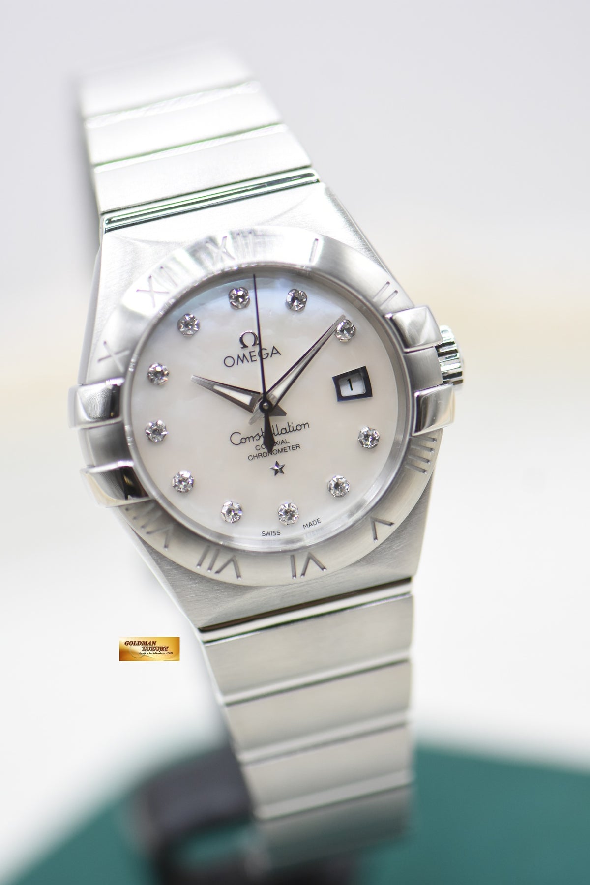 OMEGA CONSTELLATION 31mm STEEL MOP DIAMOND DIAL AUTOMATIC 123.10.31.20.55.001 (MINT)