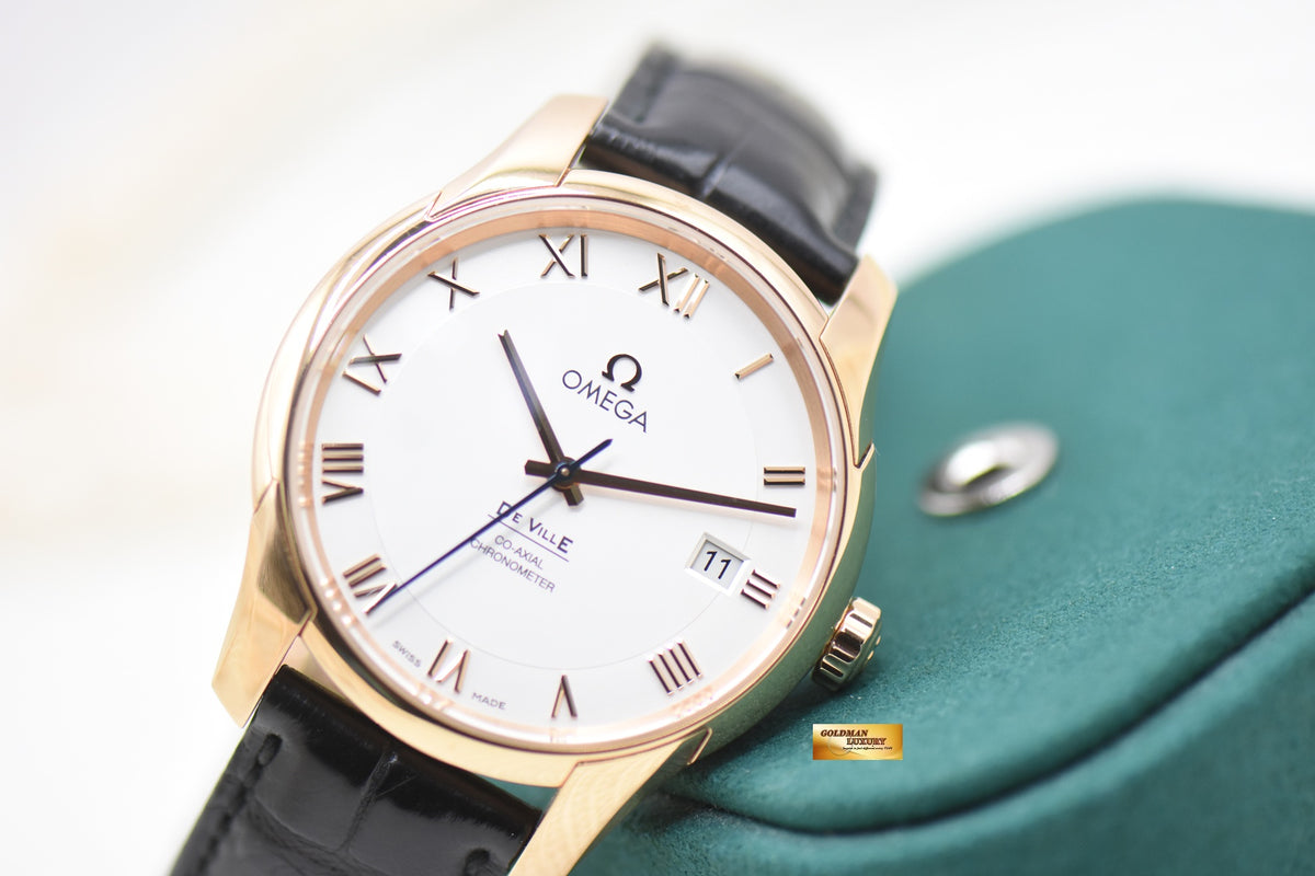 OMEGA DE VILLE CO-AXIAL 41mm RED GOLD IN LEATHER STRAP 431.53.41.21.02.001 (MINT)