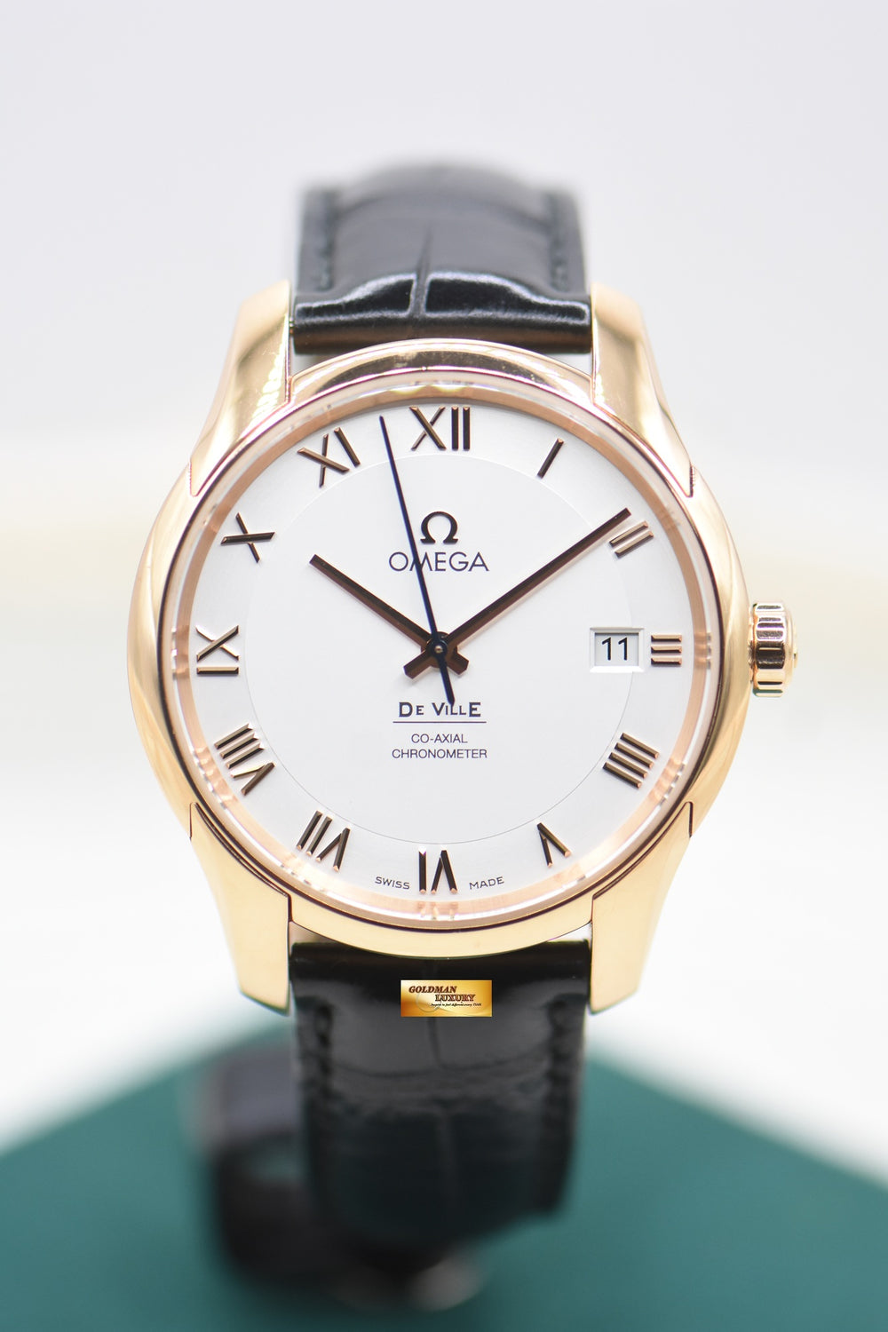 OMEGA DE VILLE CO-AXIAL 41mm RED GOLD IN LEATHER STRAP 431.53.41.21.02.001 (MINT)