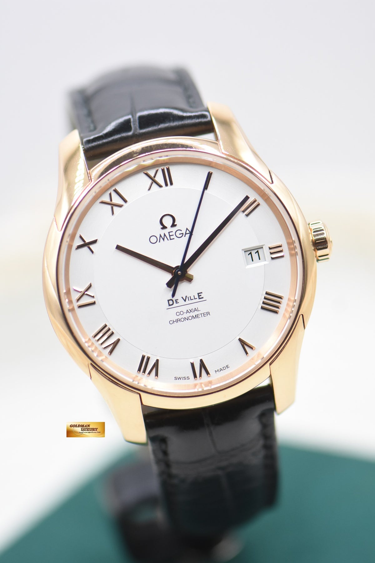 OMEGA DE VILLE CO-AXIAL 41mm RED GOLD IN LEATHER STRAP 431.53.41.21.02.001 (MINT)