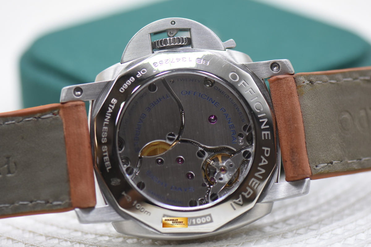 PANERAI LUMINOR GMT 1950 8 DAYS POWER RESERVE am/pm DIAL MANUAL WINDING PAM 233 (MINT)