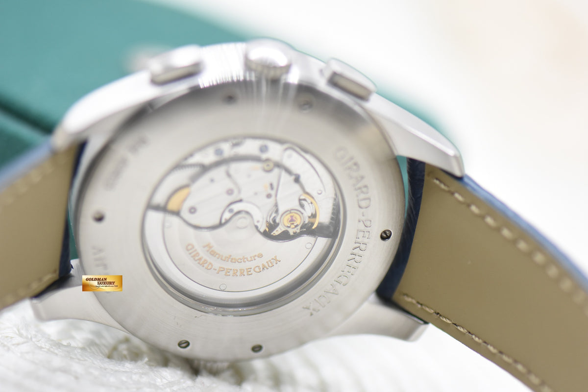 GIRARD PERREGAUX WW.TC 43mm FINANCIAL CHRONOGRAPH STEEL IN LEATHER AUTOMATIC 49805 (MINT)