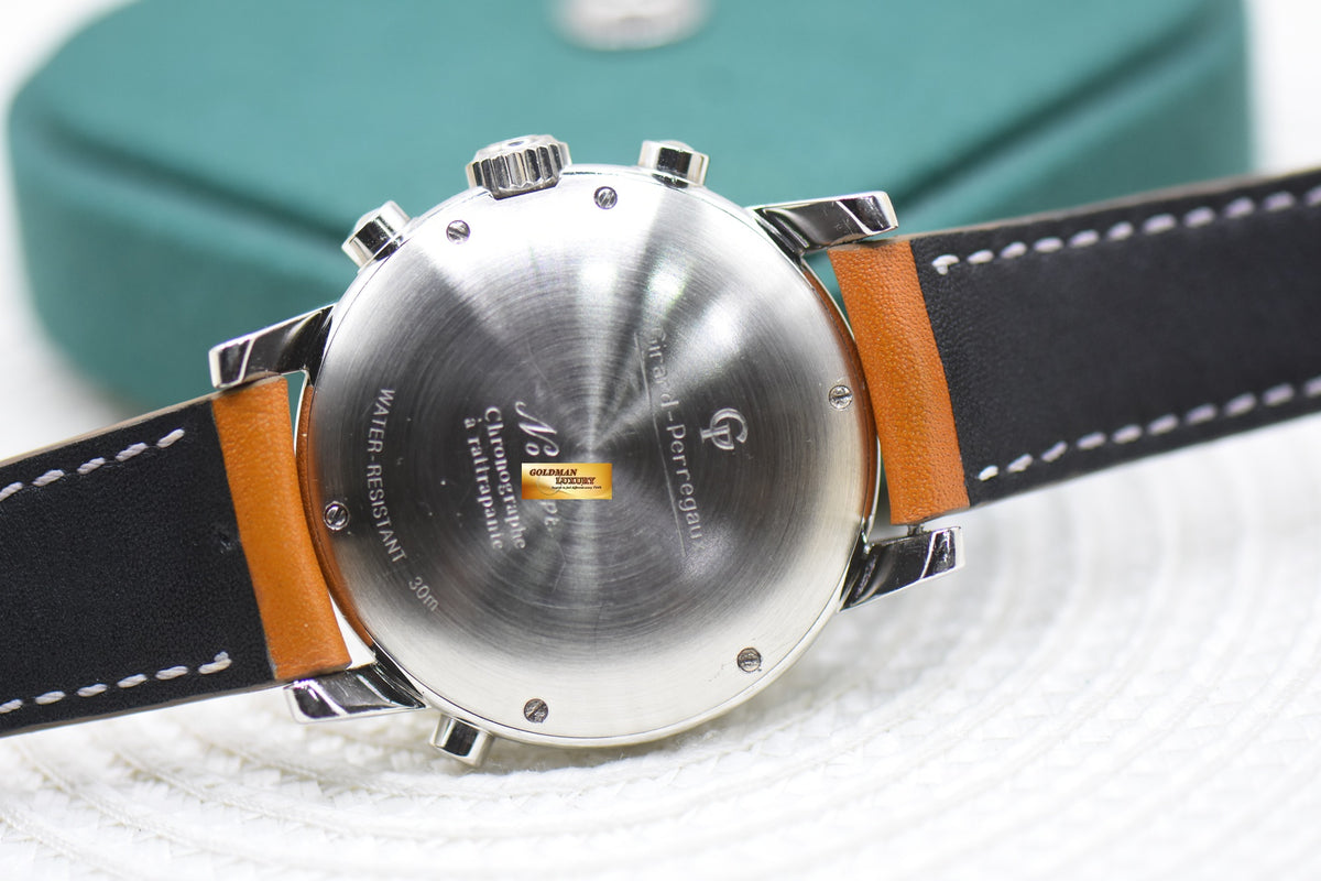 GIRARD PERREGAUX CHRONOGRAPH RATTRAPANTE 38mm PLATINUM IN LEATHER AUTOMATIC 9010 (MINT)