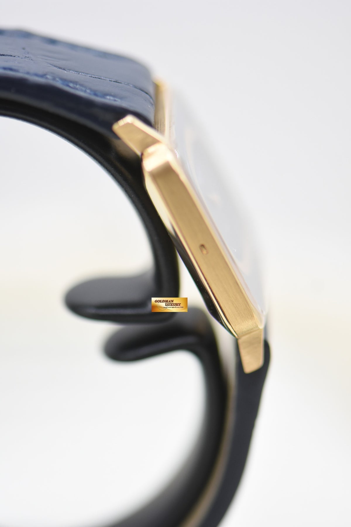 PATEK PHILIPPE GUBELIN SIGNED VINTAGE 25mm YELLOW GOLD IN LEATHER STRAP BLUE DIAL MANUAL WINDING 4183 (VINTAGE)