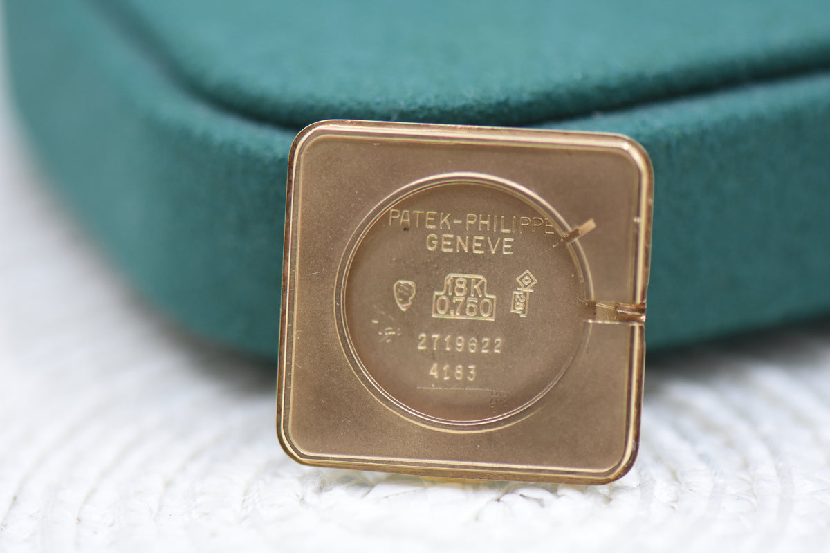 PATEK PHILIPPE GUBELIN SIGNED VINTAGE 25mm YELLOW GOLD IN LEATHER STRAP BLUE DIAL MANUAL WINDING 4183 (VINTAGE)