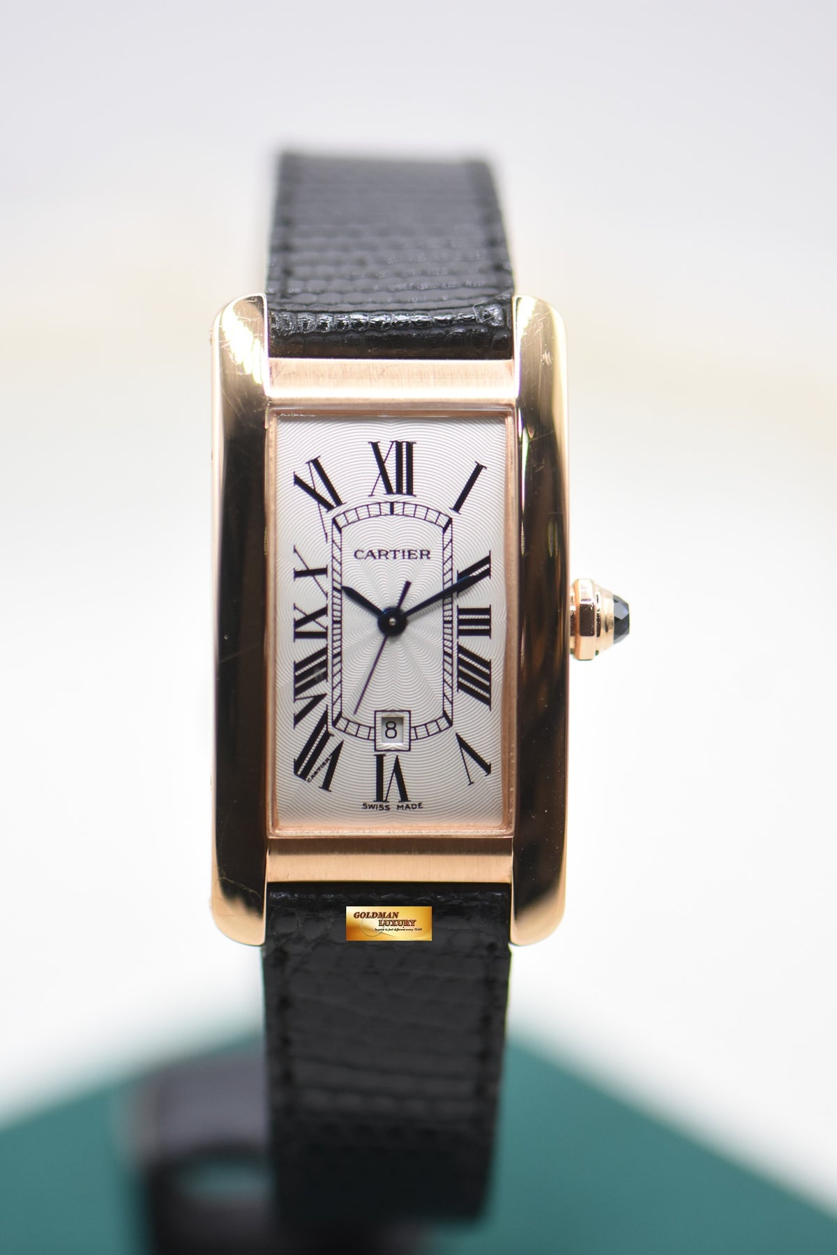 CARTIER TANK AMERICAINE MIDSIZE 18K ROSE GOLD AUTOMATIC W2620030 (MINT)
