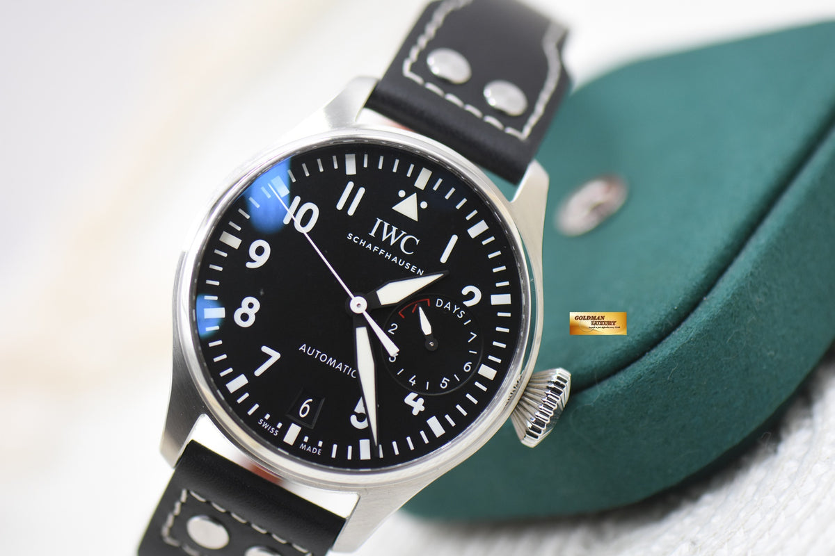 IWC BIG PILOT 46mm 7 DAYS POWER RESERVE STEEL IN LEATHER AUTOMATIC IW5009-12 (LNIB)