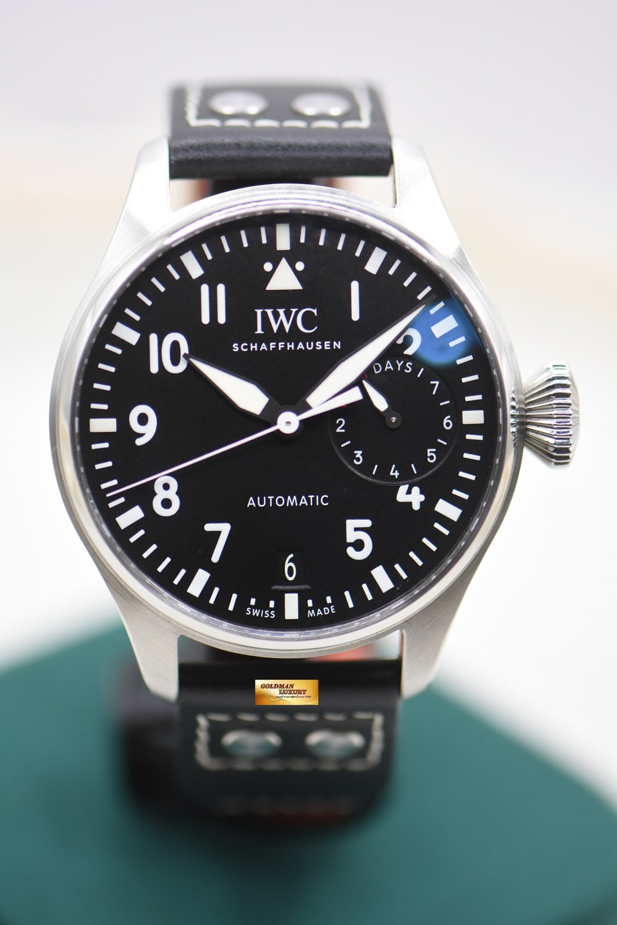 IWC BIG PILOT 46mm 7 DAYS POWER RESERVE STEEL IN LEATHER AUTOMATIC IW5009-12 (LNIB)