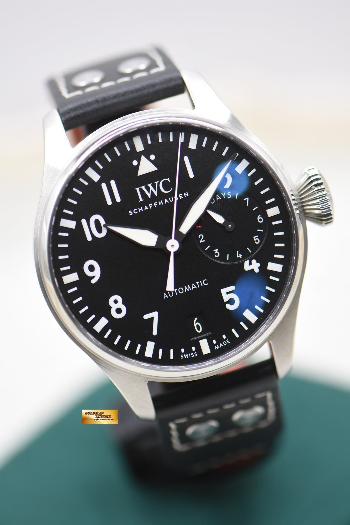 IWC BIG PILOT 46mm 7 DAYS POWER RESERVE STEEL IN LEATHER AUTOMATIC IW5009-12 (LNIB)