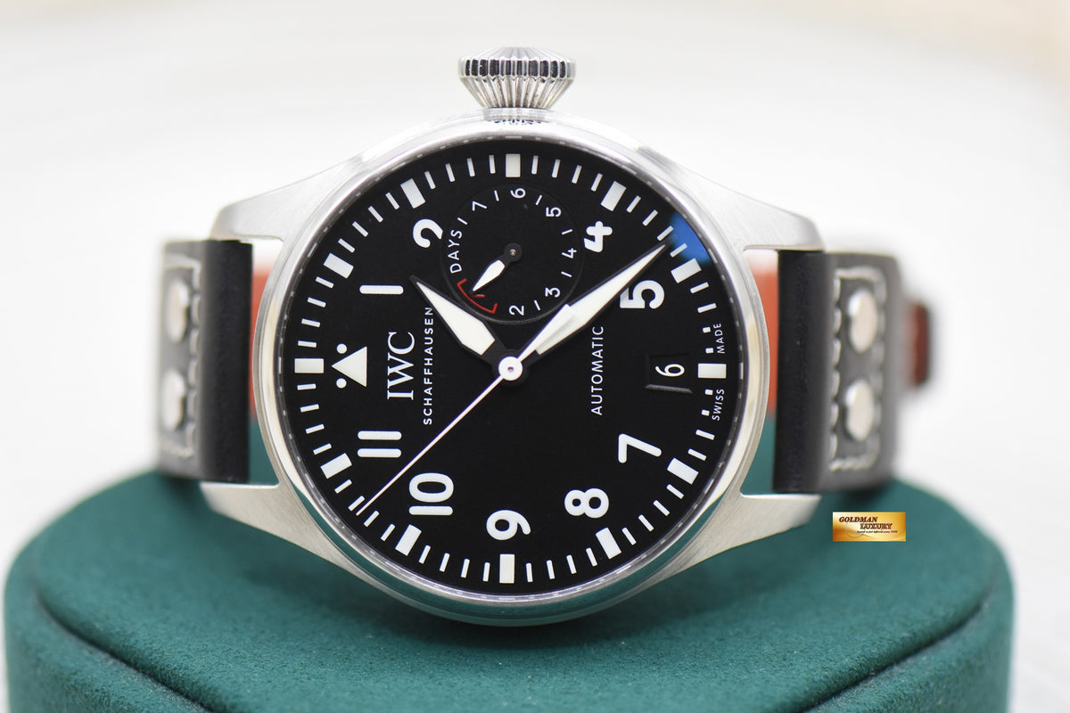 IWC BIG PILOT 46mm 7 DAYS POWER RESERVE STEEL IN LEATHER AUTOMATIC IW5009-12 (LNIB)
