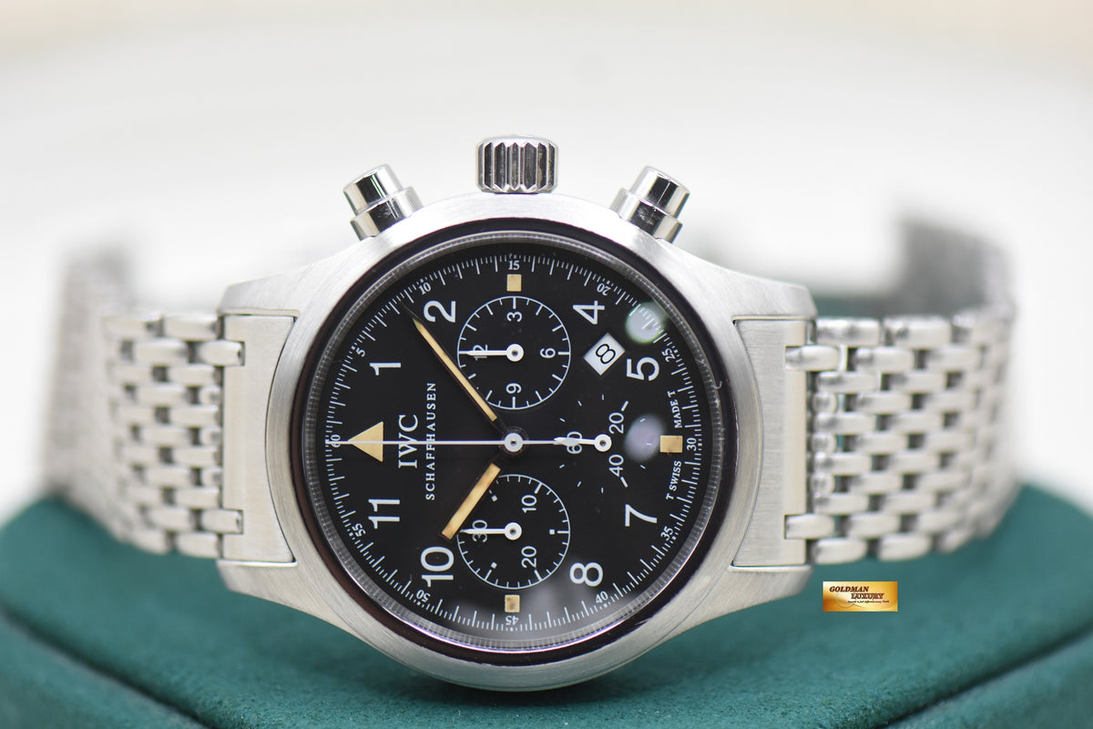 IWC FLIEGERCHRONOGRAPH 36mm STEEL IN MESH BRACELET MECA-QUARTZ IW3741 (MINT)