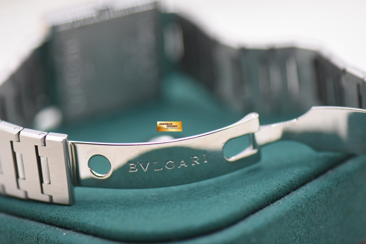 BVLGARI QUADRATO SQUARE STEEL BRACELET QUARTZ SQ22SS (MINT)