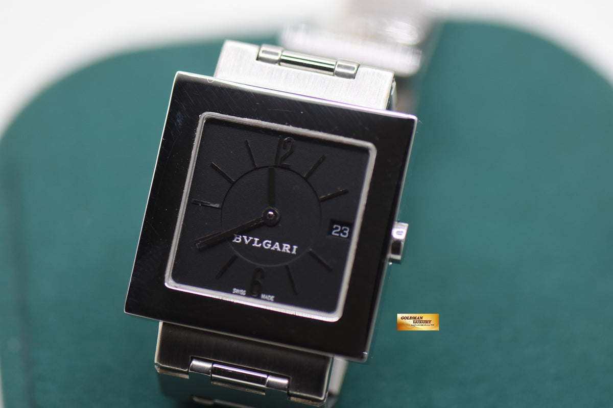 BVLGARI QUADRATO SQUARE STEEL BRACELET QUARTZ SQ22SS (MINT)