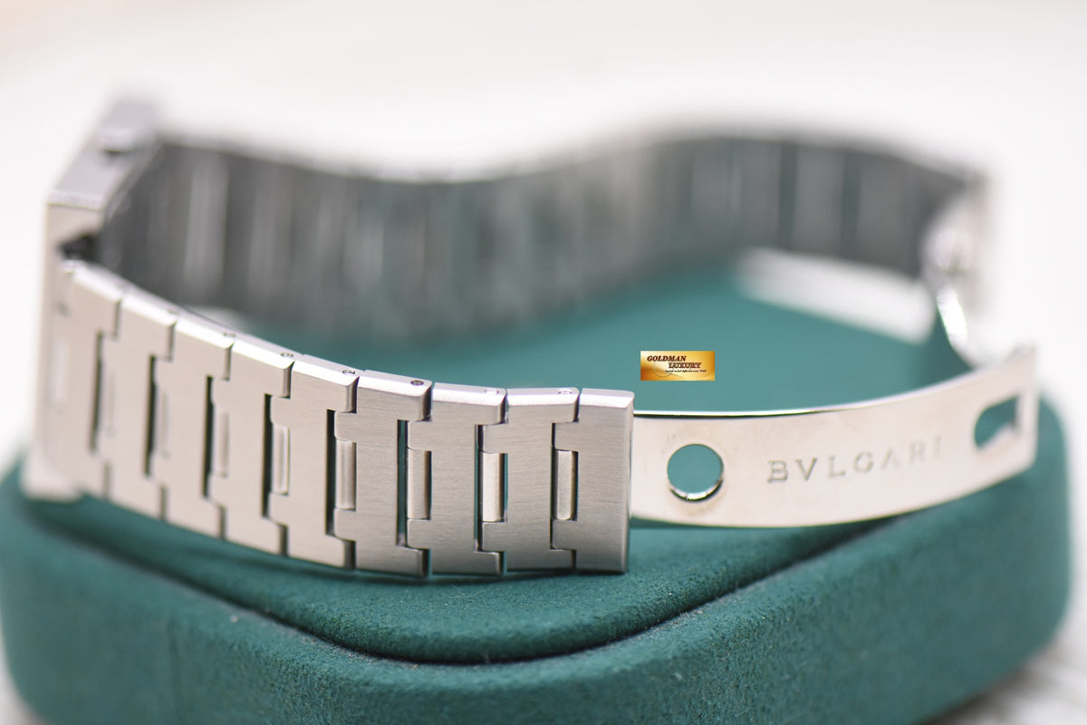 BVLGARI QUADRATO SQUARE STEEL BRACELET QUARTZ SQ22SS (MINT)