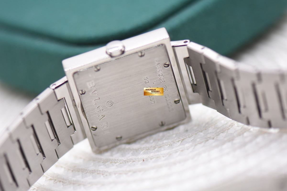 BVLGARI QUADRATO SQUARE STEEL BRACELET QUARTZ SQ22SS (MINT)