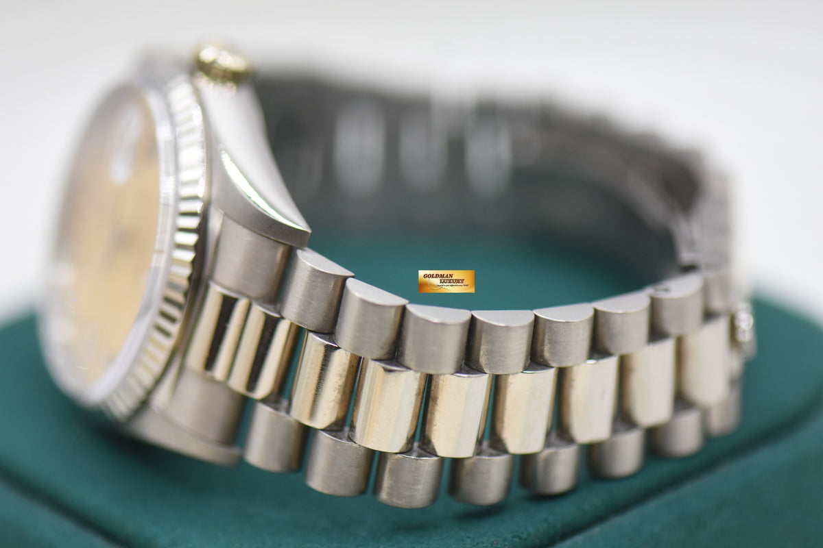 ROLEX OYSTER DAY-DATE 36mm WHITE GOLD IN BRACELET DIAMOND DIAL 18239 (MINT)