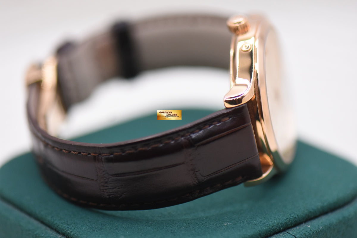 JLC MASTER CONTROL TRIPLE CALENDAR DATE ROSE GOLD IN LEATHER AUTOMATIC 140.2.87 (MINT)