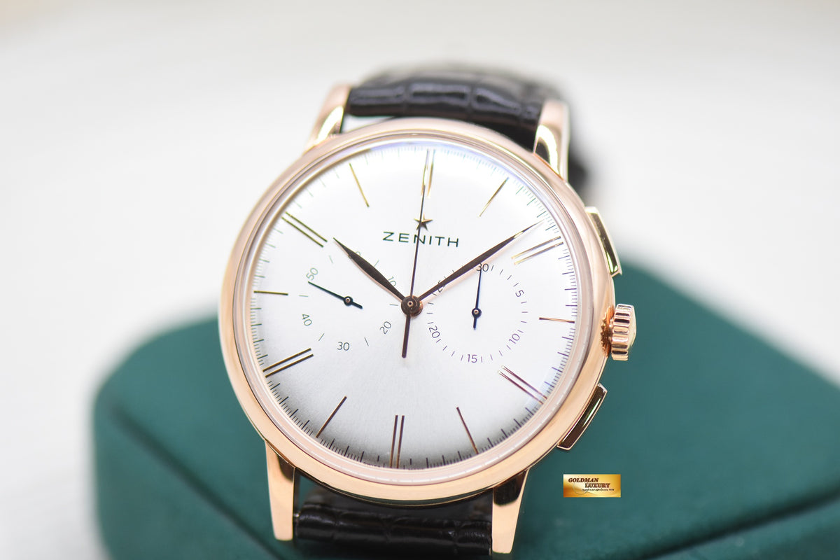 ZENITH ELITE CHRONOGRAPH CLASSIC ROSE GOLD AUTOMATIC 18.2270.4069 (MINT)