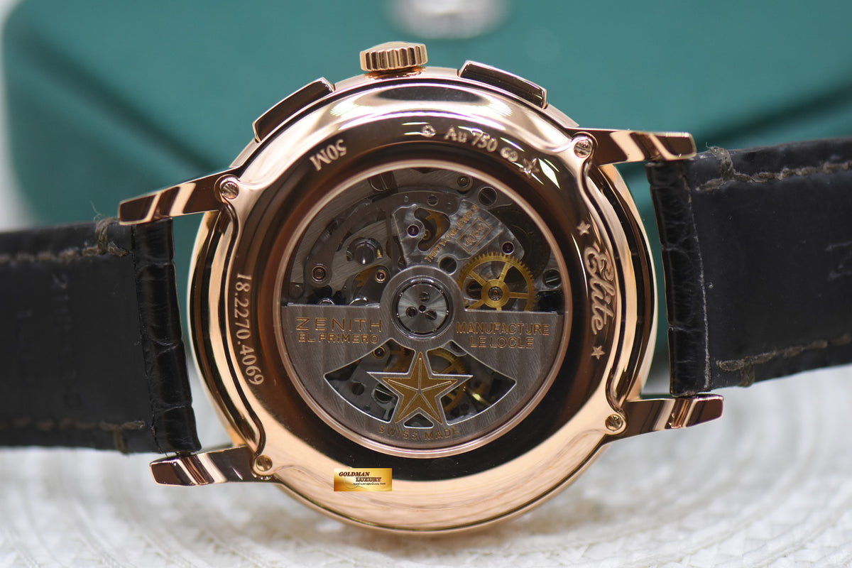 ZENITH ELITE CHRONOGRAPH CLASSIC ROSE GOLD AUTOMATIC 18.2270.4069 (MINT)