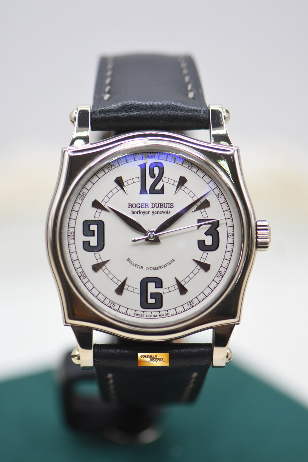 ROGER DUBUIS SYMPATHIE 40mm WHITE GOLD IN LEATHER STRAP AUTOMATIC S40.57 (MINT)