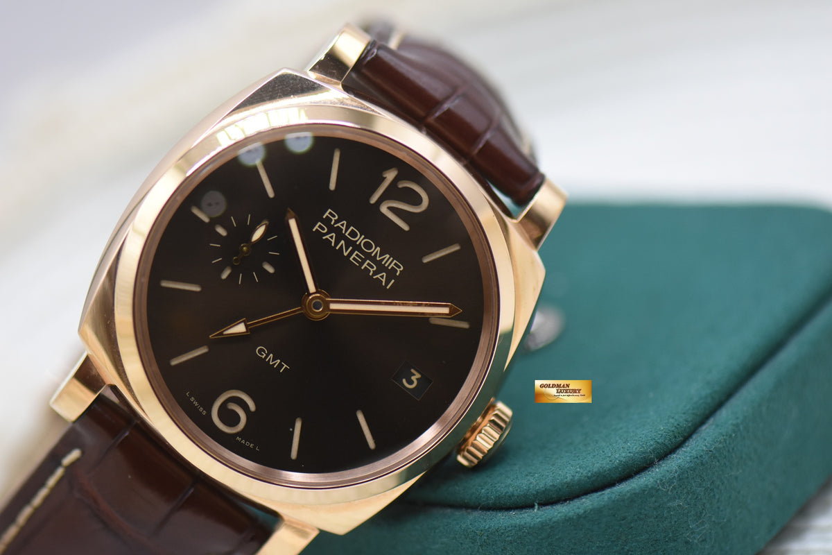 PANERAI RADIOMIR 1940 3 DAYS GMT ORO ROSSO PAM 570 MANUAL PAM 570 (MINT)