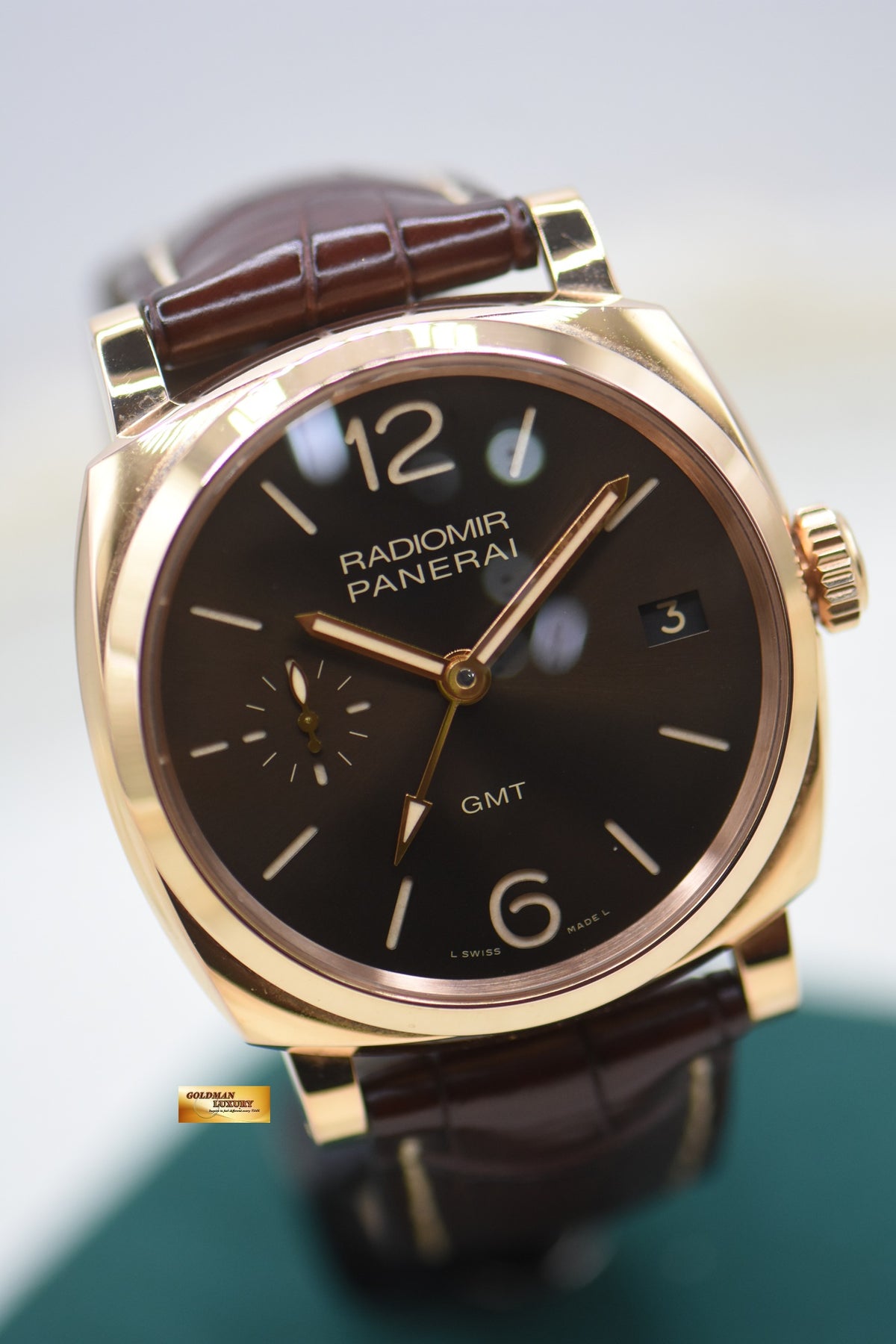 PANERAI RADIOMIR 1940 3 DAYS GMT ORO ROSSO PAM 570 MANUAL PAM 570 (MINT)