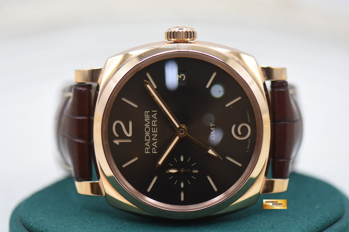 PANERAI RADIOMIR 1940 3 DAYS GMT ORO ROSSO PAM 570 MANUAL PAM 570 (MINT)