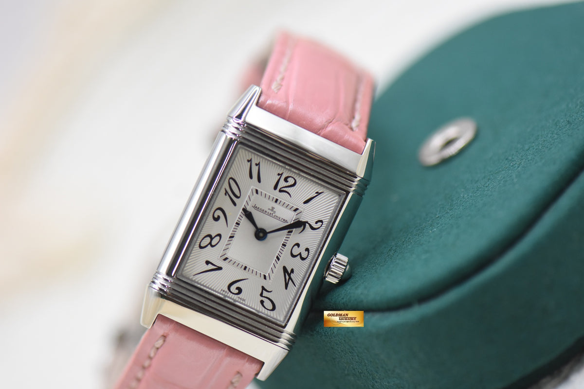 JLC REVERSO DUETTO LADIES STEEL IN LEATHER STRAP MANUAL Q2568402 (MINT)