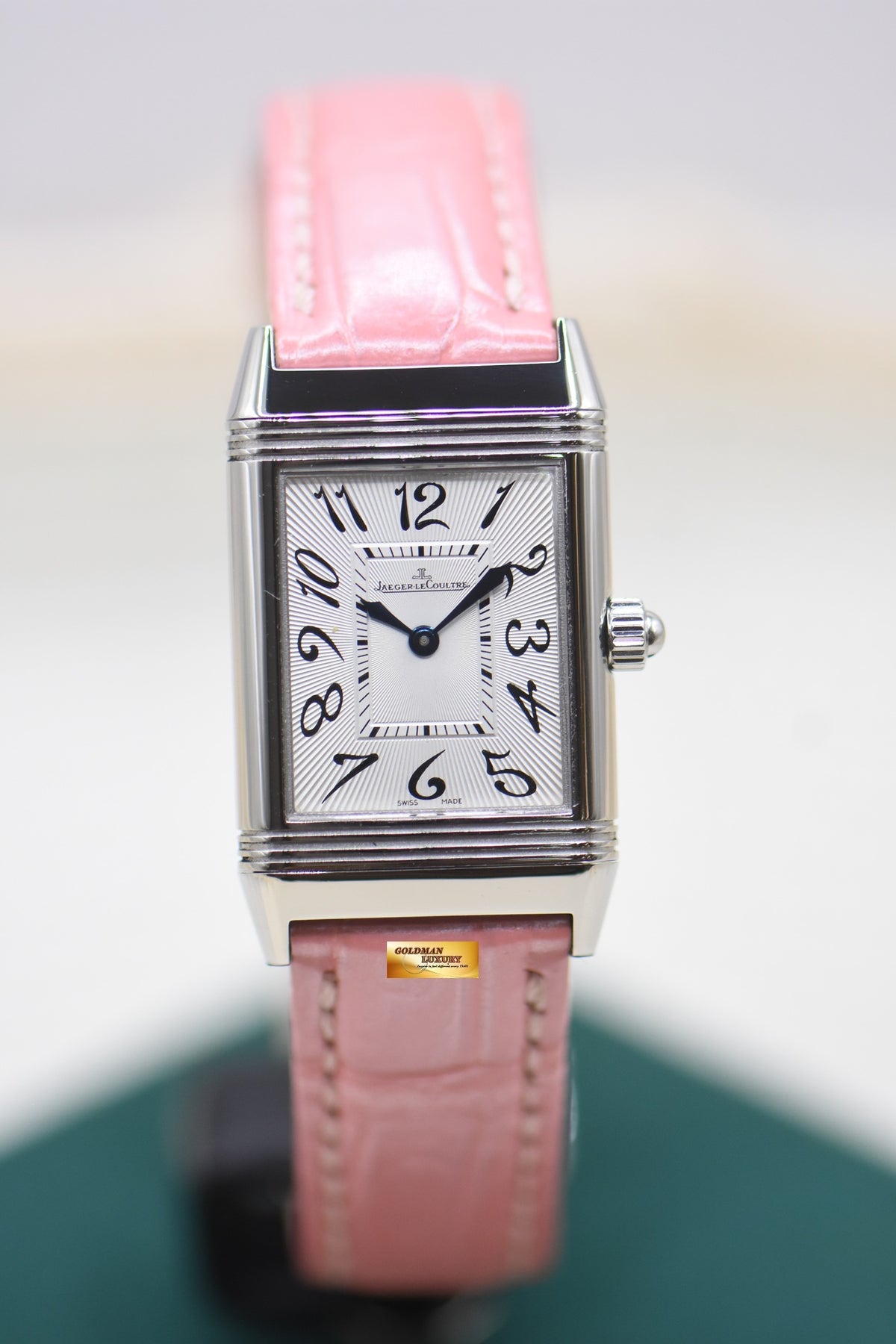 JLC REVERSO DUETTO LADIES STEEL IN LEATHER STRAP MANUAL Q2568402 (MINT)