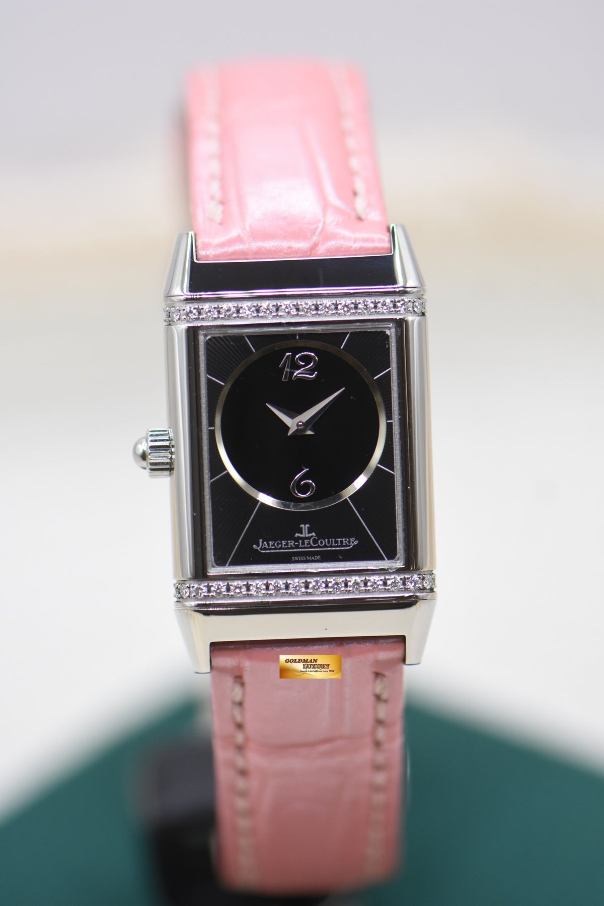 JLC REVERSO DUETTO LADIES STEEL IN LEATHER STRAP MANUAL Q2568402 (MINT)