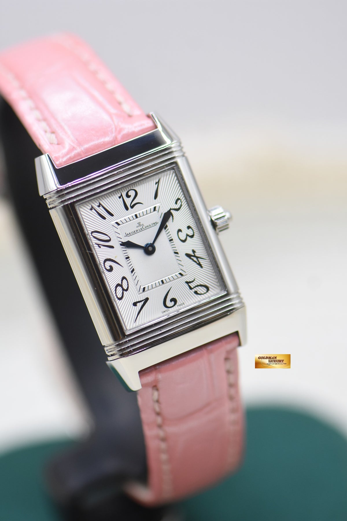 JLC REVERSO DUETTO LADIES STEEL IN LEATHER STRAP MANUAL Q2568402 (MINT)