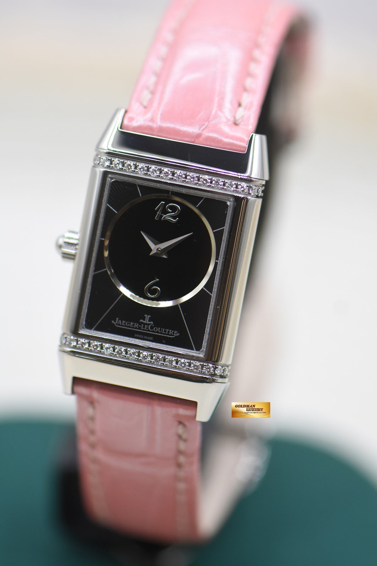 JLC REVERSO DUETTO LADIES STEEL IN LEATHER STRAP MANUAL Q2568402 (MINT)