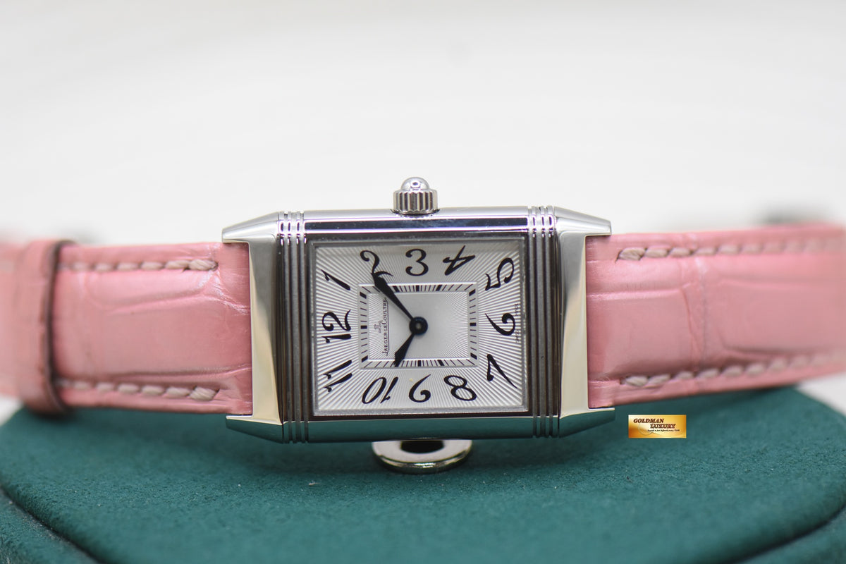 JLC REVERSO DUETTO LADIES STEEL IN LEATHER STRAP MANUAL Q2568402 (MINT)