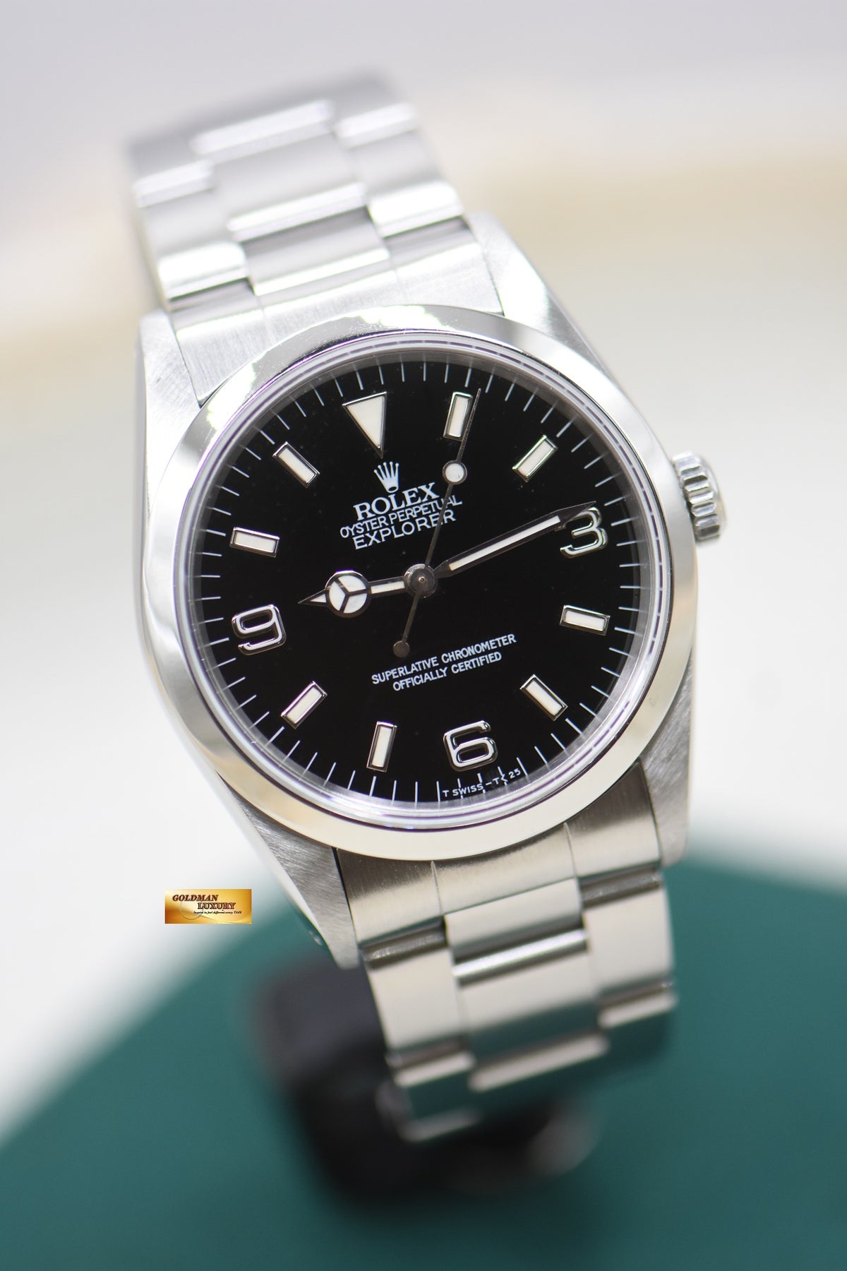 ROLEX OYSTER EXPLORER 36mm TRITIUM DIAL STEEL IN BRACELET AUTOMATIC 14270 (MINT)