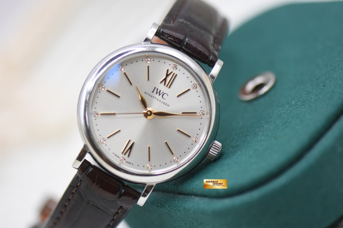 IWC PORTOFINO 34mm STEEL DIAMOND DIAL AUTOMATIC IW357403 (MINT)