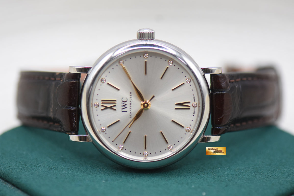 IWC PORTOFINO 34mm STEEL DIAMOND DIAL AUTOMATIC IW357403 (MINT)